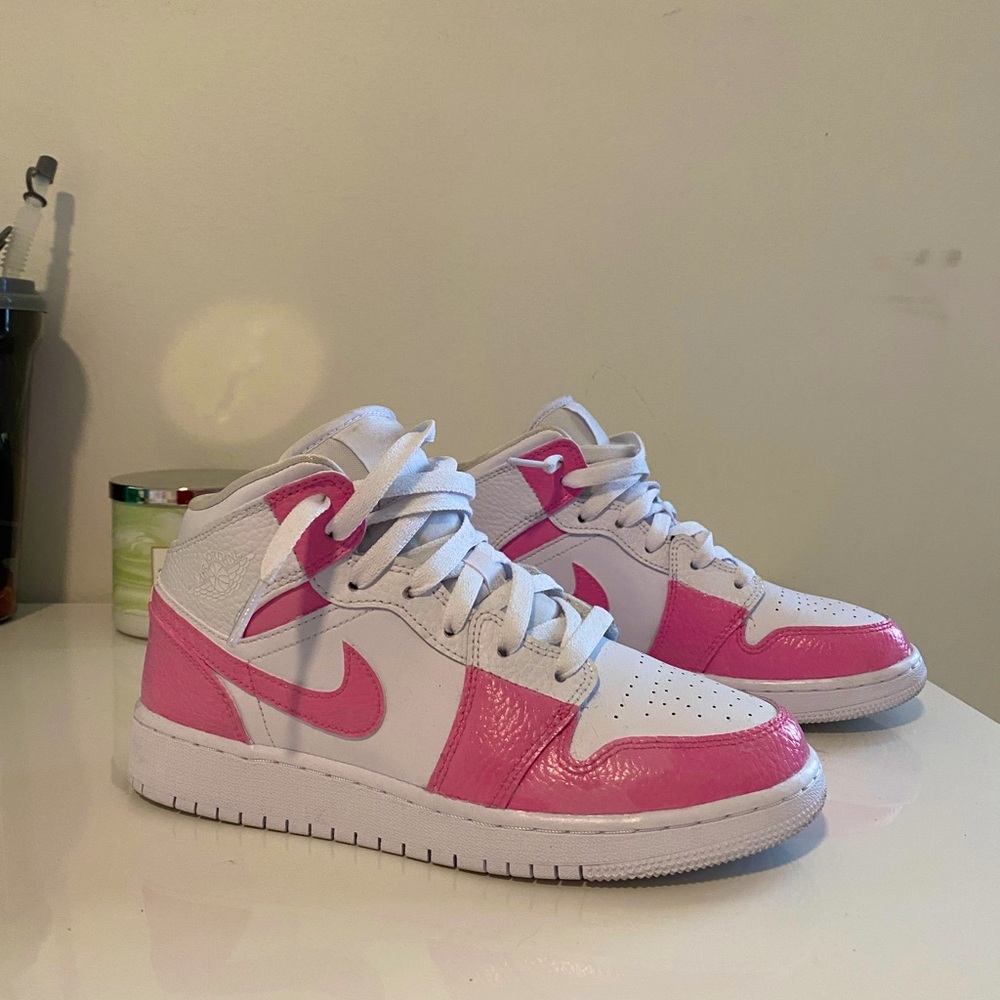 Pink mid Jordan 1s
